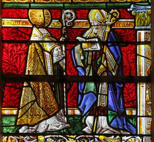 Window depicting Saint Denis and Saint Leger by French School